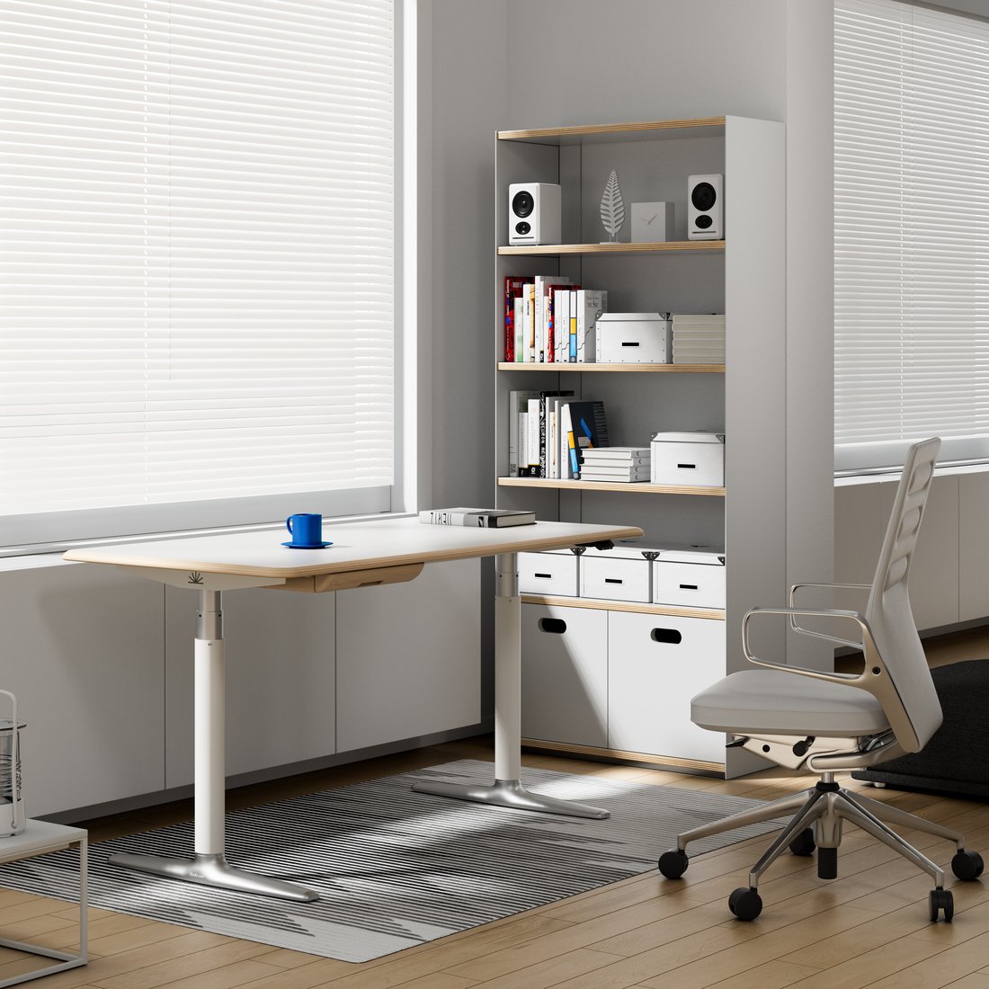 A minimalist BookLove desk and workspace