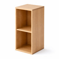 Frame One white-oak bookcase, three-quarter angle