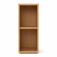 Frame One white-oak bookcase, front view